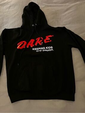 DARE Black Hoodie with Red Logo - Youth Pullover